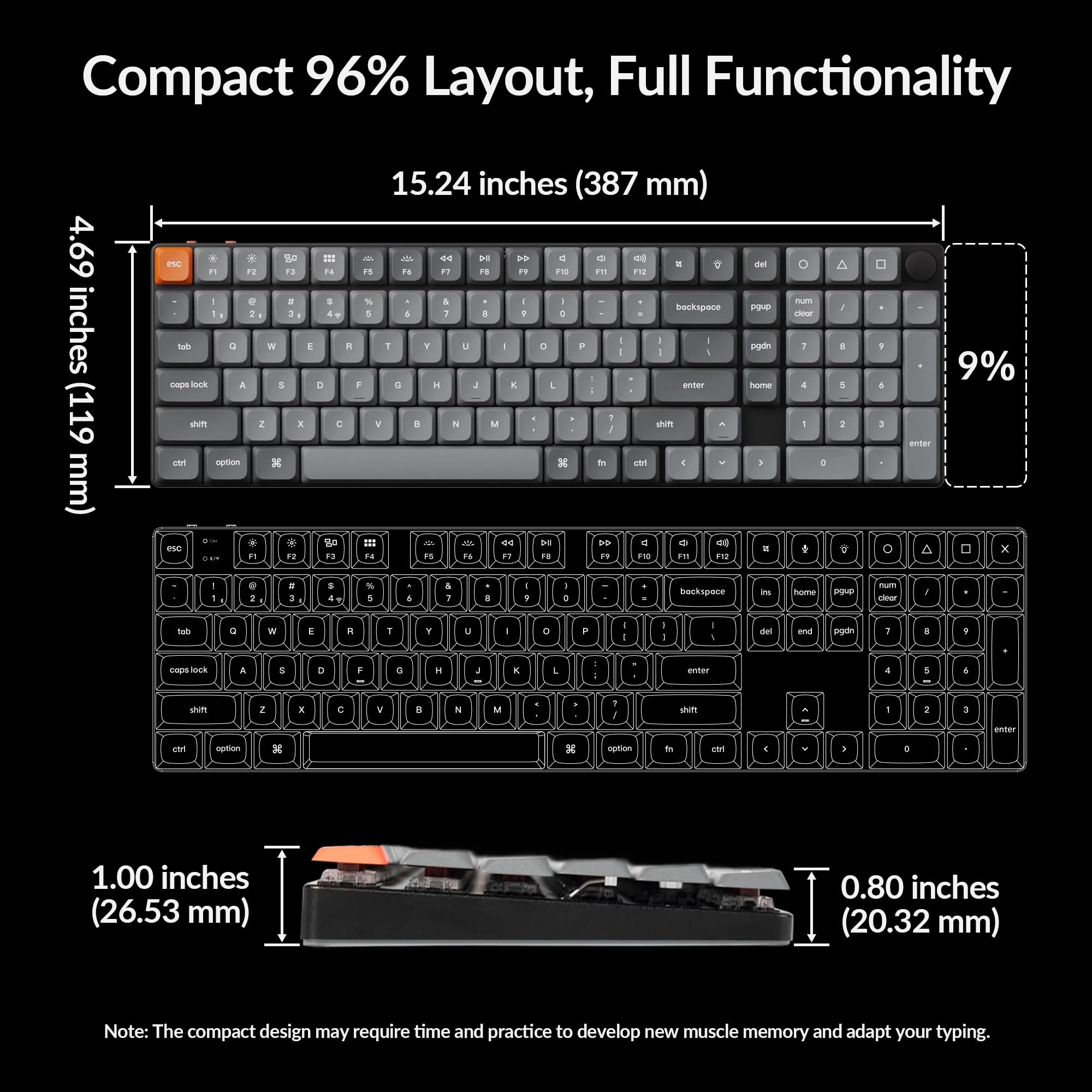 Amazon.com: Keychron K17 Max 96% Layout QMK/Launcher Ultra-Slim